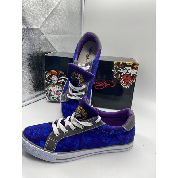 Ed Hardy Shoes Ed Hardy Mens Canvas Sneakers Size 5 Low Top Lace Up